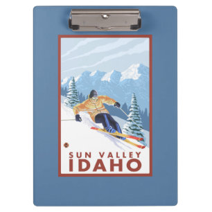 Porte-bloc Skieur de neige de Downhhill - Sun Valley, Idaho