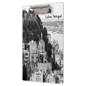 Porte-bloc Skyline noir et blanc Lisbonne Portugal (Gauche)