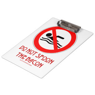 Porte-bloc SlipperyJoe's Do Not Spoon Bacon rouge avertisseme