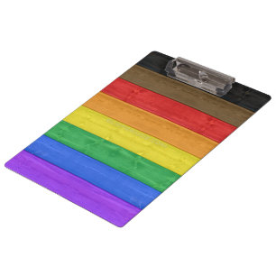Porte-bloc SlipperyJoe's inclusive gay pride drapeau en bois