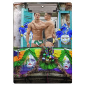 Porte-bloc SlipperyJoe's Mardi Gras masques perles décoration (Devant)