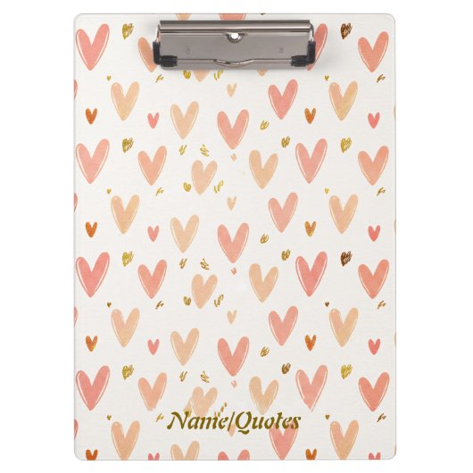 Porte-bloc Soft Pink Hearts Seamless Pattern (Devant)