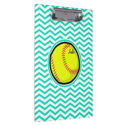 Porte-bloc Softball ; Aqua Green Chevron (Swatch)