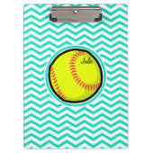 Porte-bloc Softball ; Aqua Green Chevron (Devant)