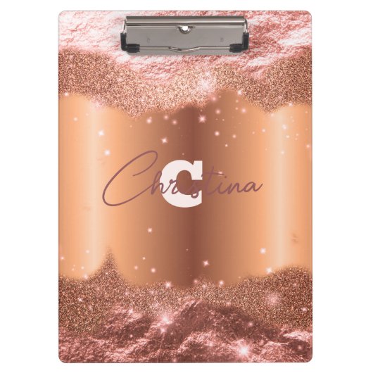 Porte-bloc Sparkic Chic Parties scintillant Faux Foil Rose Go (Devant)