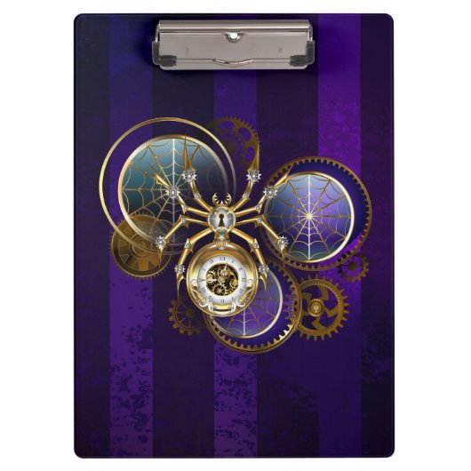Porte-bloc Spider Steampunk sur Arrière - plan pourpre (Devant)