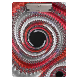 Porte-bloc Spirale fractale abstraite à dégradé rouge noir