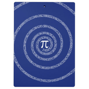 Porte-bloc Spirale pour typographie de Pi sur Blue