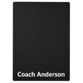 Porte-bloc Sports Team Coach's Name Black and White  (Dos)