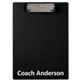 Porte-bloc Sports Team Coach's Name Black and White  (Devant)