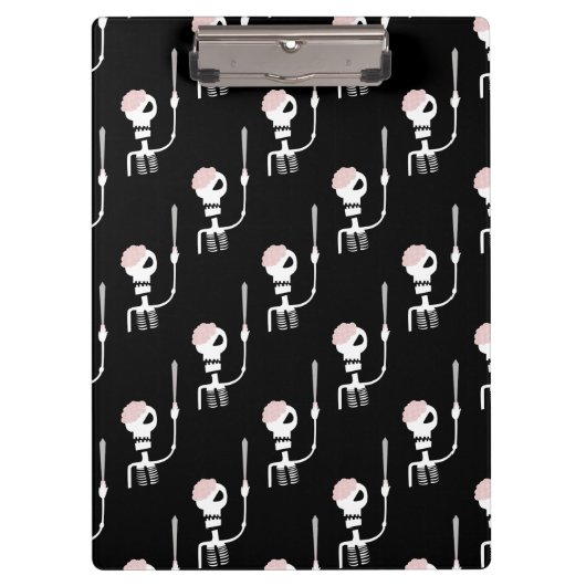 Porte-bloc Squelette d'Halloween avec épée (Devant)