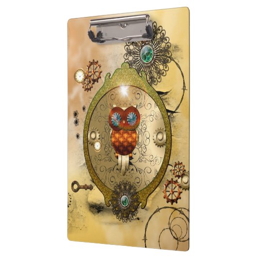 Porte-bloc Steampunk, hibou mignon (Gauche)