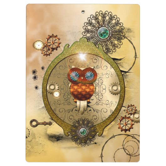 Porte-bloc Steampunk, hibou mignon (Dos)