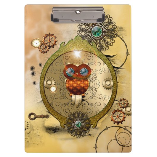Porte-bloc Steampunk, hibou mignon (Devant)