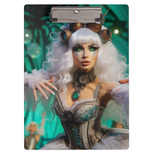 Porte-bloc Steampunk Victorian Futuristic Green Dancer