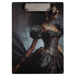 Porte-bloc Steampunk Vintage Victorian Lady Black Raven