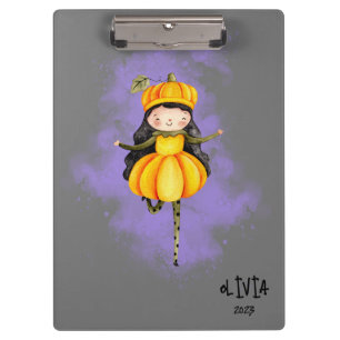 Porte-bloc Stellalunarts Cute Girl Halloween Citrouille