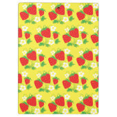 Porte-bloc Strawberry and Flower Yellow Pattern Monogrammed (Dos)
