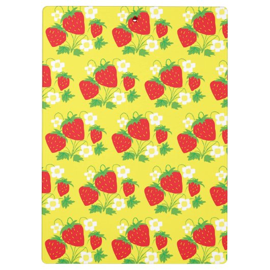 Porte-bloc Strawberry and Flower Yellow Pattern Monogrammed (Dos)