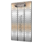 Porte-bloc Structure géométrique de texture d'aluminium bross (Gauche)