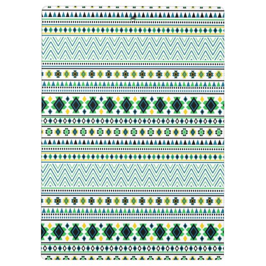 Porte-bloc Style Aztec Motif Tribal Blanc Bleu Vert (Dos)
