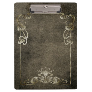 Porte-bloc Suede Art nouveau look élégant or brun