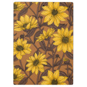 Porte-bloc Sunroot, tournesol sauvage en jaune et marron (Dos)