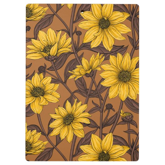 Porte-bloc Sunroot, tournesol sauvage en jaune et marron (Dos)