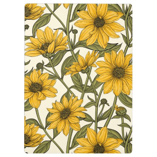 Porte-bloc Sunroot, tournesol sauvage sur blanc (Dos)