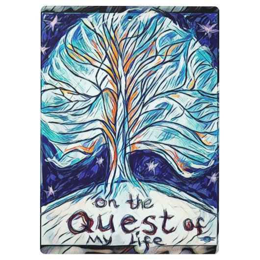 Porte-bloc Sur la quête de ma vie - Arbre - Étoiles. (Dos)