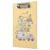 Porte-bloc Sur la route Famille Camping Trailer sur Jaune (Gauche)