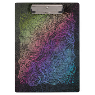 Porte-bloc Swirl prismatique Arc-en-ciel Fractal Feather Ar