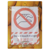 Porte-bloc Symbole amusant 'Ne touche pas la mangue' (Dos)