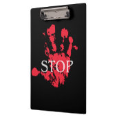 Porte-bloc Symbole d'avertissement « STOP » avec empreinte de (Gauche)