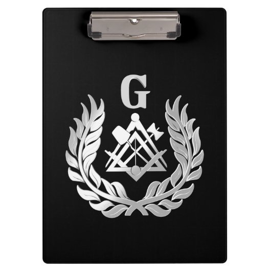 Porte-bloc Symbole de maçonnerie en argent (Devant)