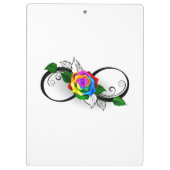 Porte-bloc Symbole d'infini avec Rose arc-en-ciel (Dos)