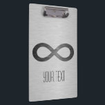Porte-bloc Symbole d'infini sur la texture en métal de Faux<br><div class="desc">Symbole d'infini sur le porte - bloc balayé de texture en métal. Supprimez ou changez le texte témoin,  police,  la couleur de police,  taille de la police à votre choix. Des images peuvent être tournées,  supprimées ou remises à la côte.</div>