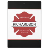 Porte-bloc Symbole logo rouge du pompier personnalisé (Dos)