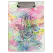 Porte-bloc Symbole main HAMSA Aquarelle colorée (Devant)