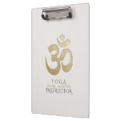 Porte-bloc Symbole OM blanc & or Yoga Yoga Mediation instruct (Gauche)