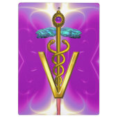 Porte-bloc SYMBOLE VÉTÉRINAIRE DE CADUCE D'OR / Fuchsia viole (Dos)