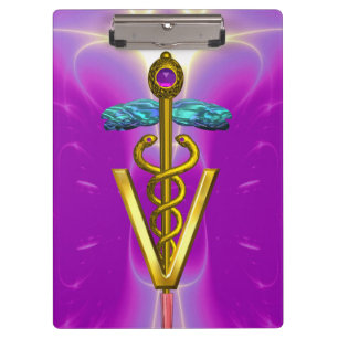 Porte-bloc SYMBOLE VÉTÉRINAIRE DE CADUCE D'OR / Fuchsia viole