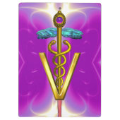 Porte-bloc SYMBOLE VÉTÉRINAIRE DE CADUCE D'OR / Fuchsia viole (Dos)