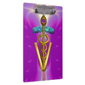 Porte-bloc SYMBOLE VÉTÉRINAIRE DE CADUCE D'OR / Fuchsia viole (Swatch)