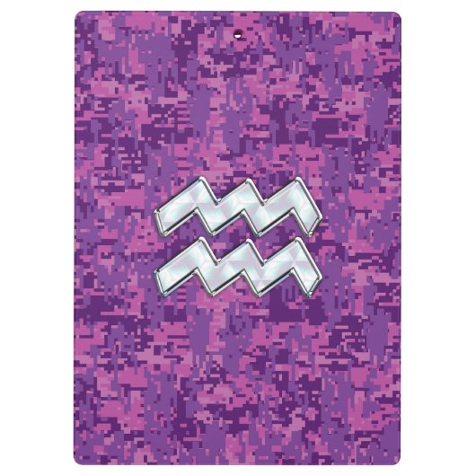 Porte-bloc Symbole Zodiaque Aquarius sur camo numérique fuchs (Dos)