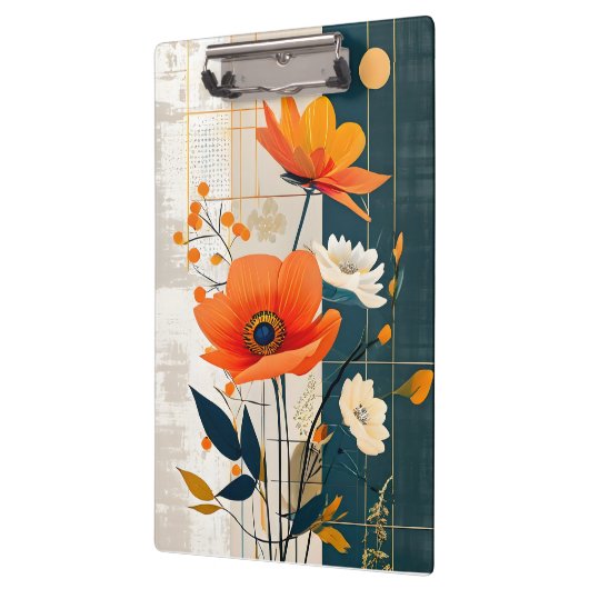 Porte-bloc Tableau de fleurs sur support mixte (Gauche)