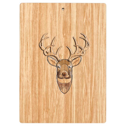 Porte-bloc Tail blanche Tête de cerf Blond Grain de bois (Dos)