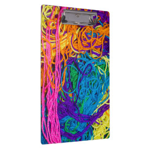 Porte-bloc Tangles de fils Crochet coloré Photographie Tricot