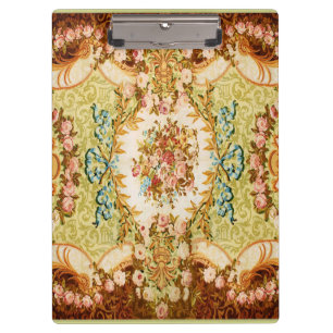 Porte-bloc Tapisserie florale baroque victorienne rose