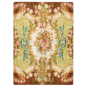 Porte-bloc tapisserie rose à fleurs baroque victorienne (Dos)